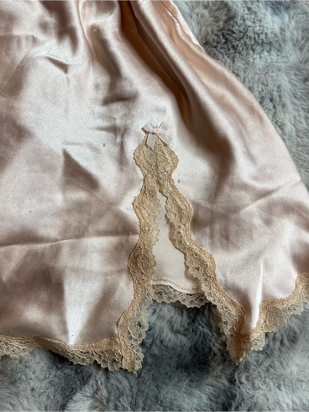 Victoria’s Secret 2016 Champagne Satin Lace Slip Chemise Nightgown M - Picture 3 of 15